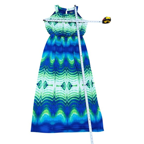 Donna Ricco 10 Tropical Ikat Sleeveless Maxi Dress Boho Style Vacation Summer - Picture 10 of 11